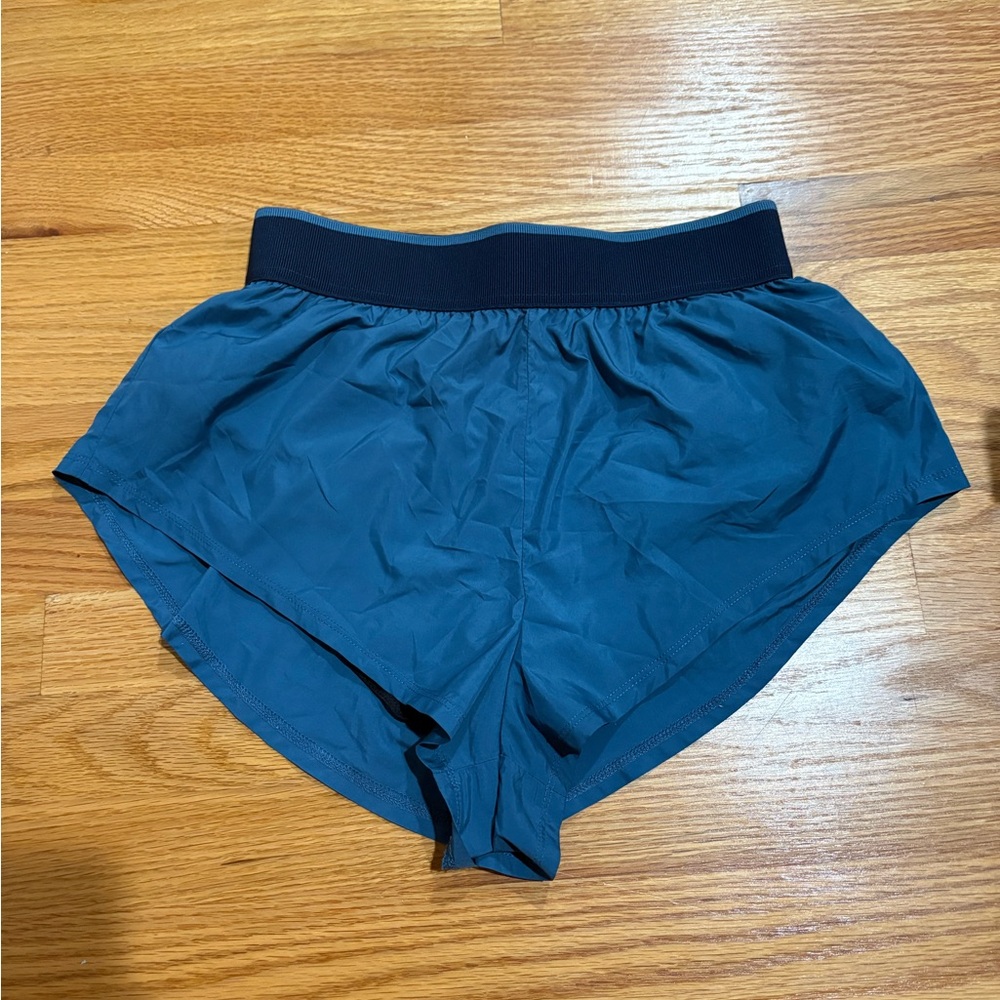 Free People Movement Blue High Cut Double Lined Running Shorts size small